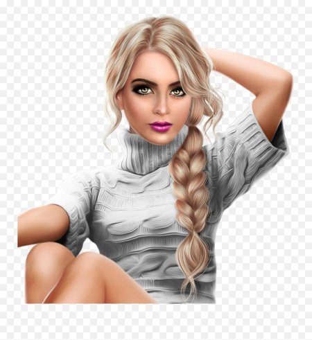 Красивая девушка на прозрачном фоне
