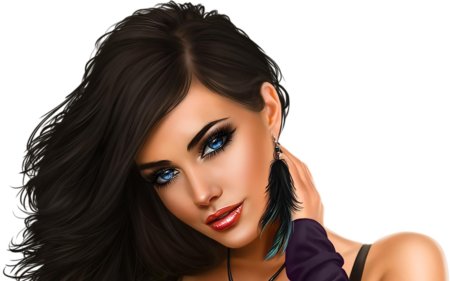 Красивая нарисованная девушка