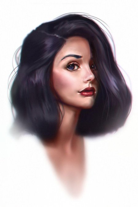 Брюнетка рисунок
