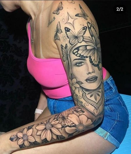 Тату для девушек рукав