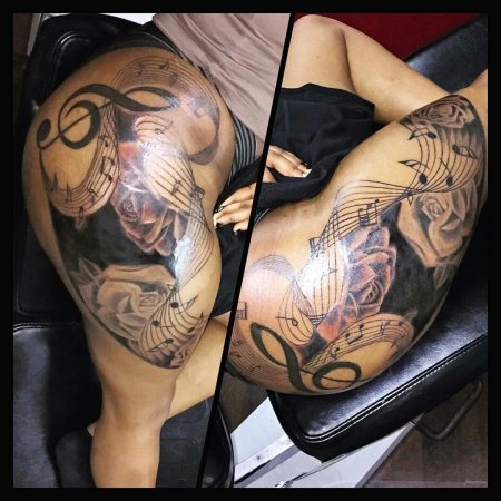 Татуировка на бедре женская