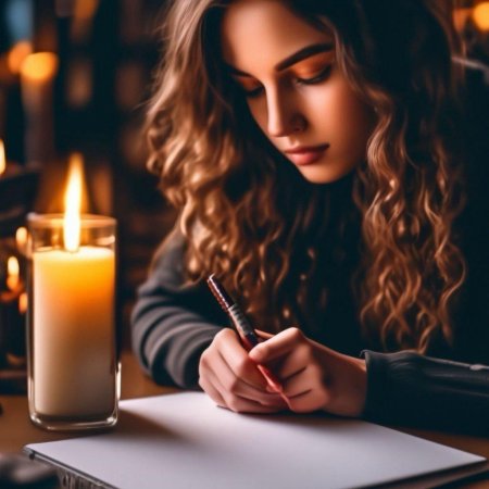 Девушка пишет письмо