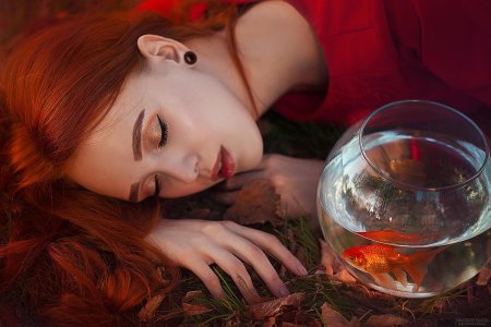 Девушка и золотая рыбка