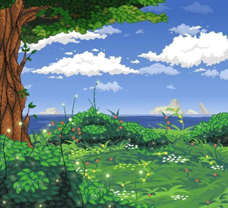 Пиксельный фон лес