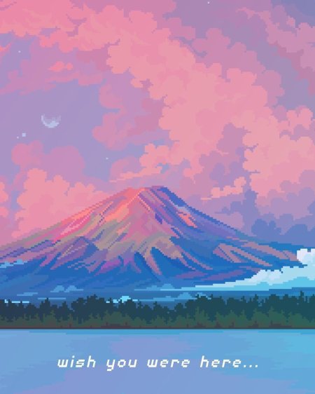 Пиксель арт пейзаж