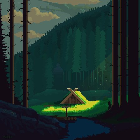 Фэнтези деревня пиксельарт