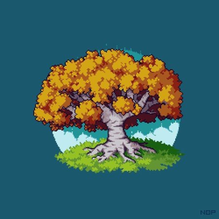 Дерево пиксель арт