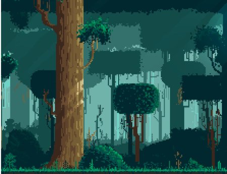 Pixel art forest
