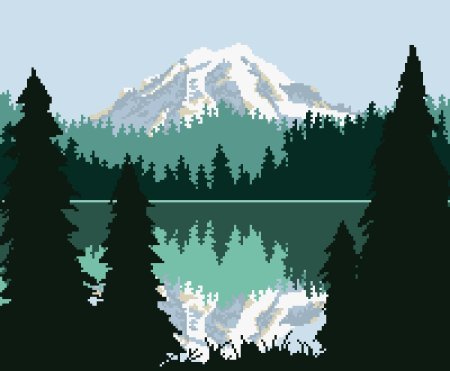Горы пиксель арт