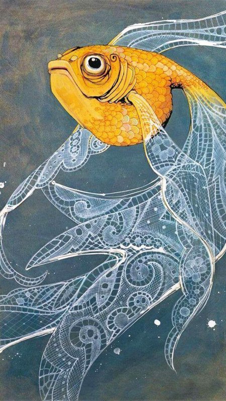 Горячий батик золотая рыбка