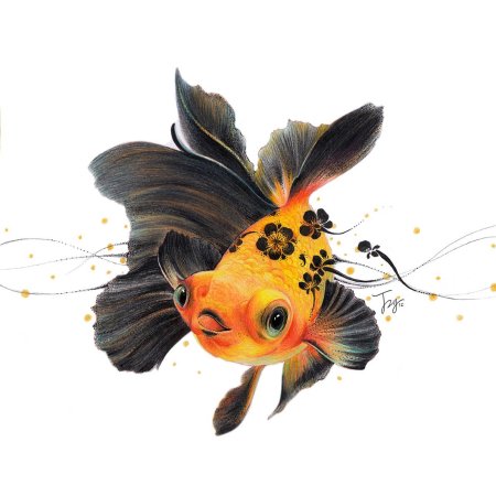 Иллюстрация золотая рыбка