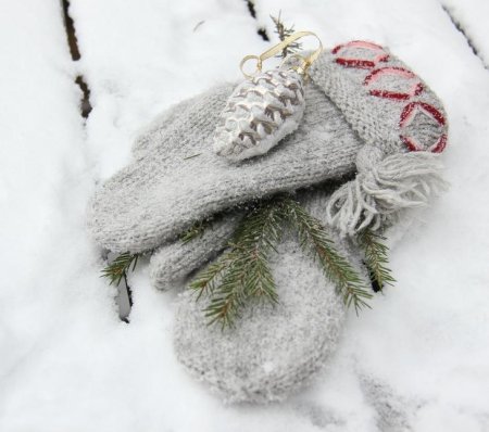 Варежки зима