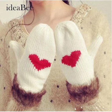 Варежки с сердечками