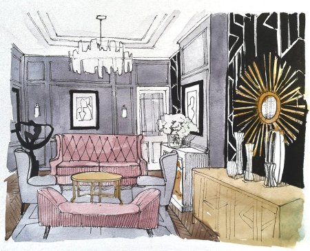 Интериор скетч ольга каминская