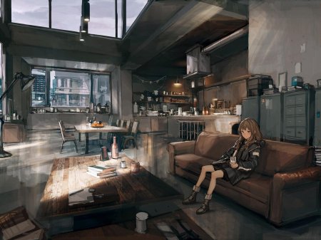 Комната киберпанк