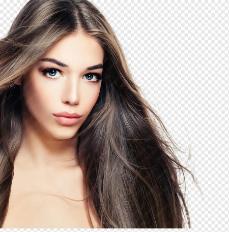 Молодая женщина с длинными распущенными волосами