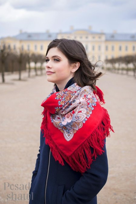 Павлопосадский платок весенние зори