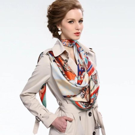 Красиво завязать платок на пальто