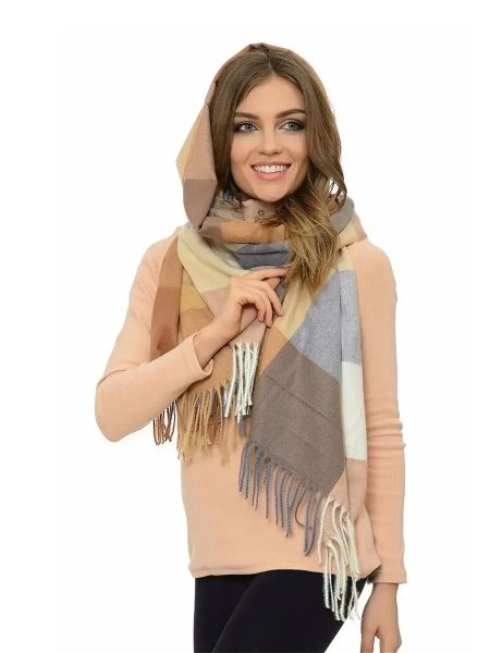 Палантин двусторонний теплый