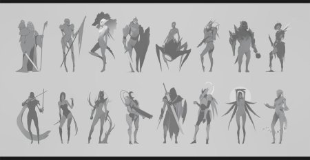 Концепт персонажа силуэты