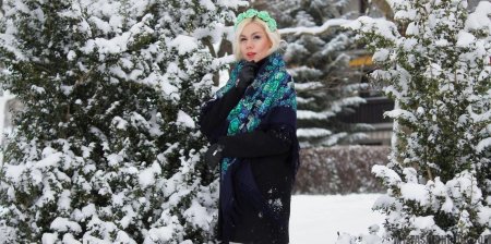 Фотосессия снег платок