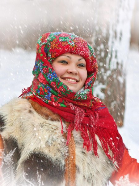 Женщина зимой