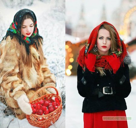 Платок на голову с шубой