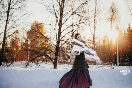 Фотосессия в платке зимой