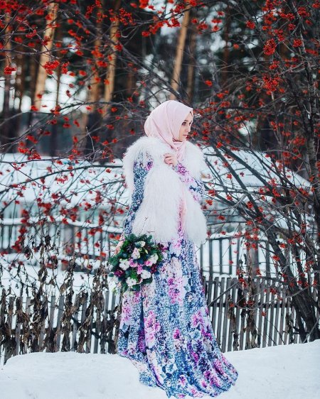 Мусульманка зимой