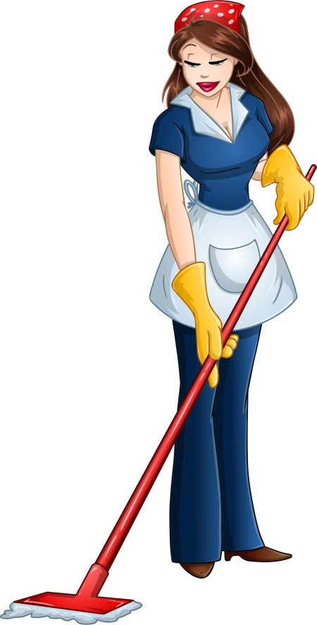 Уборщица рисунок
