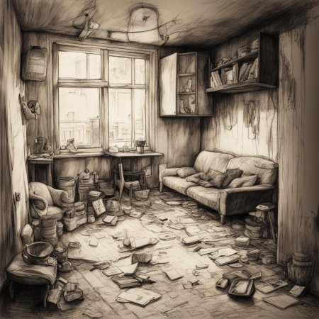 Интерьер карандашом