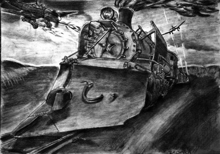 Бронепоезд дизельпанк арт