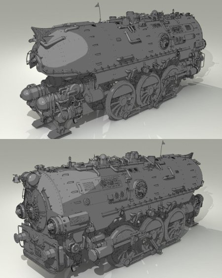 Паровоз в 3ds max