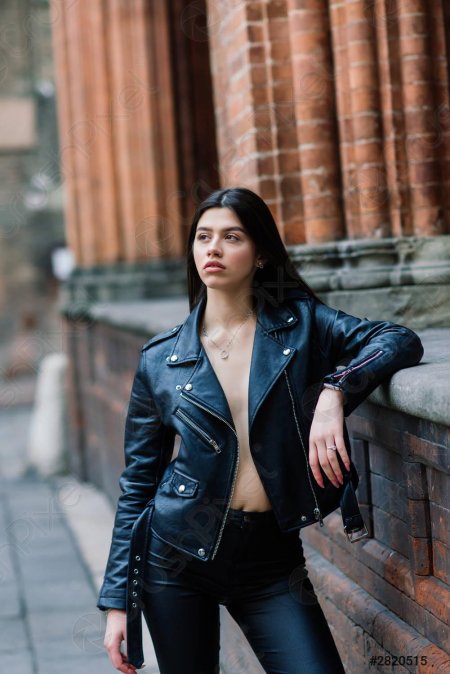 Leather jacket woman