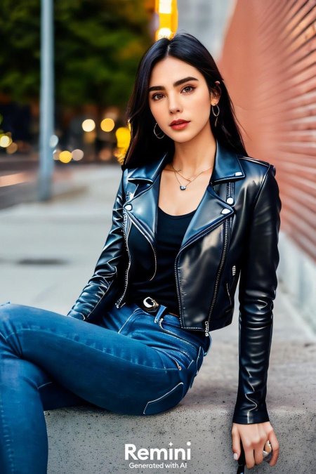 Leather jacket woman