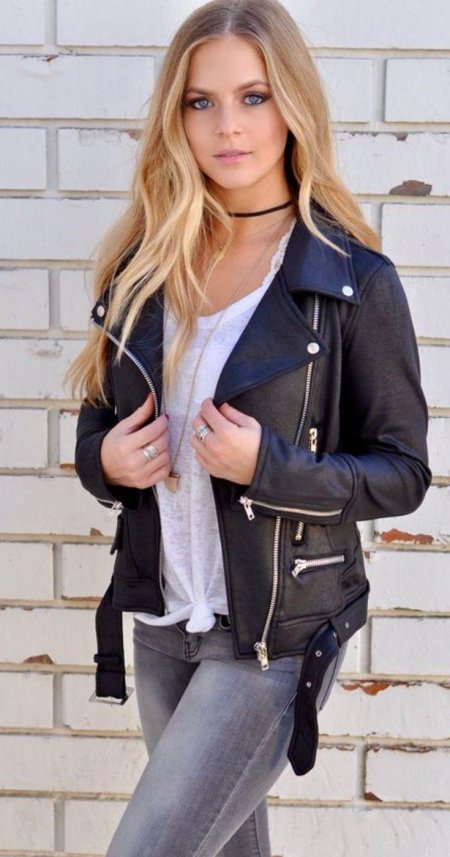 Кожаная куртка женская