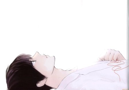 Аниме парень лежит