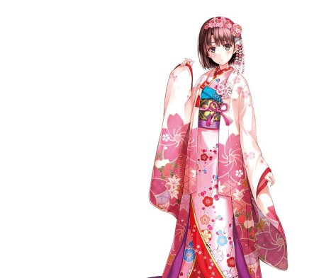 Аниме девушка в кимоно