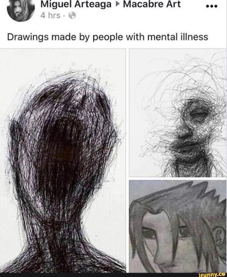 Drawings made by people with mental illness