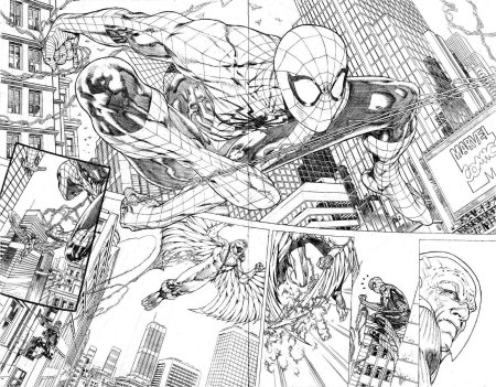 Черно белый комикс марвел человек-паук