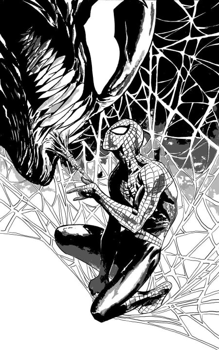 Человек паук черно белый