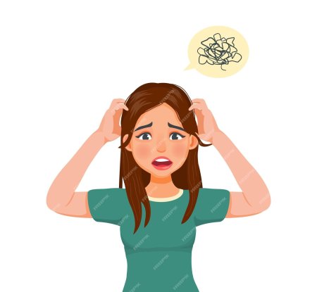 Девушка сомневается вектор