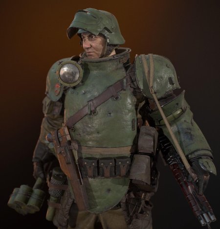 Дизельпанк арт солдат