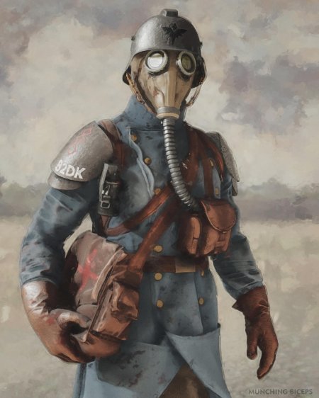 Немецкий солдат в противогазе первая мировая война