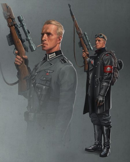 Дизельпанк солдат вольфенштайн