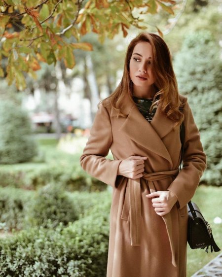 Пальто кашемировое женское кэмел