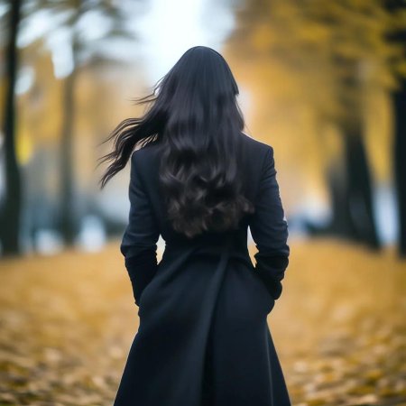 Осень девушка со спины