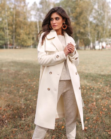 Пальто белое женское каляев