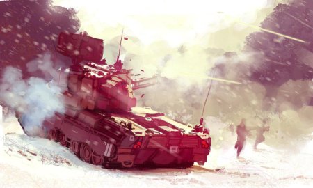 Танки акварелью