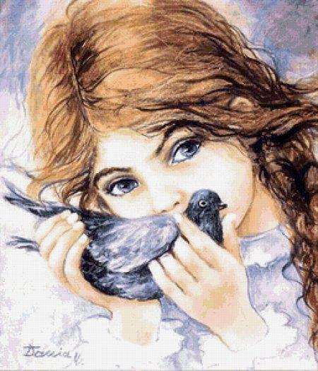Девочка с голубем